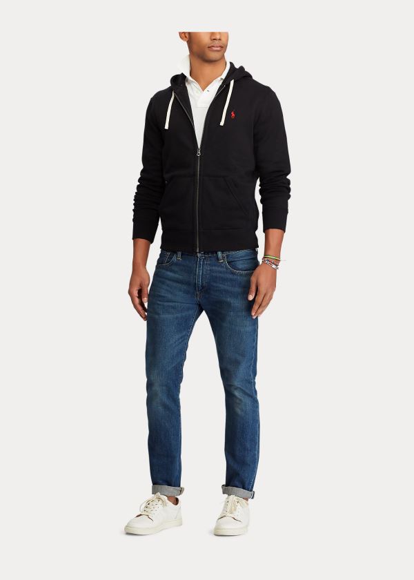 Ralph Lauren Bavlněné-Blend-Fleece Hoodie Černé | OWccH3U2