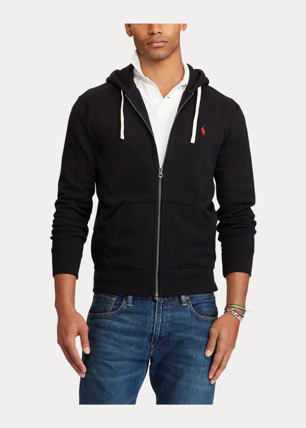 Ralph Lauren Bavlněné-Blend-Fleece Hoodie Černé | OWccH3U2