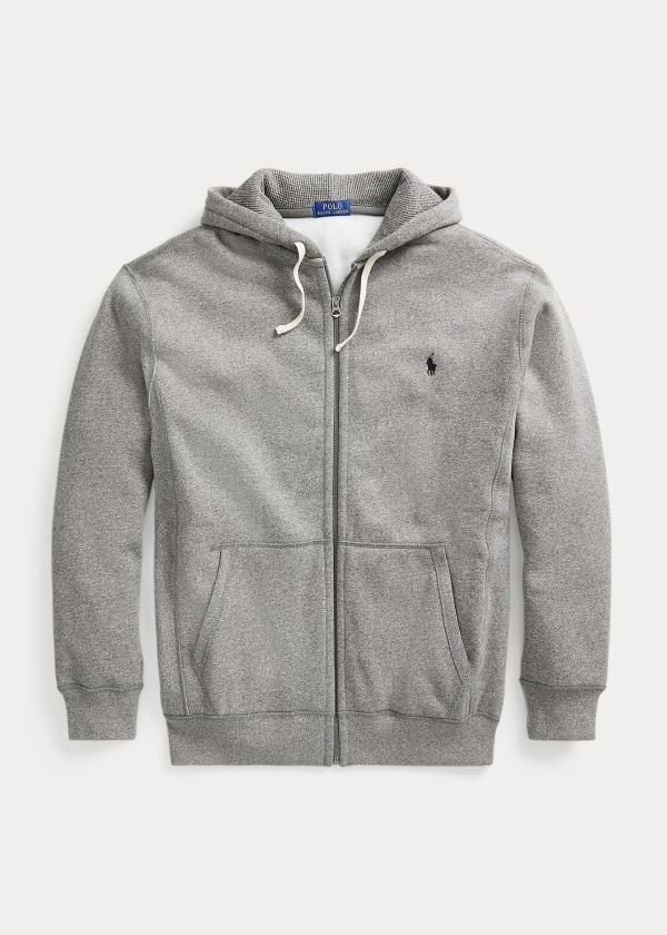 Ralph Lauren Bavlněné-Blend-Fleece Hoodie Šedé | T6Edea7a