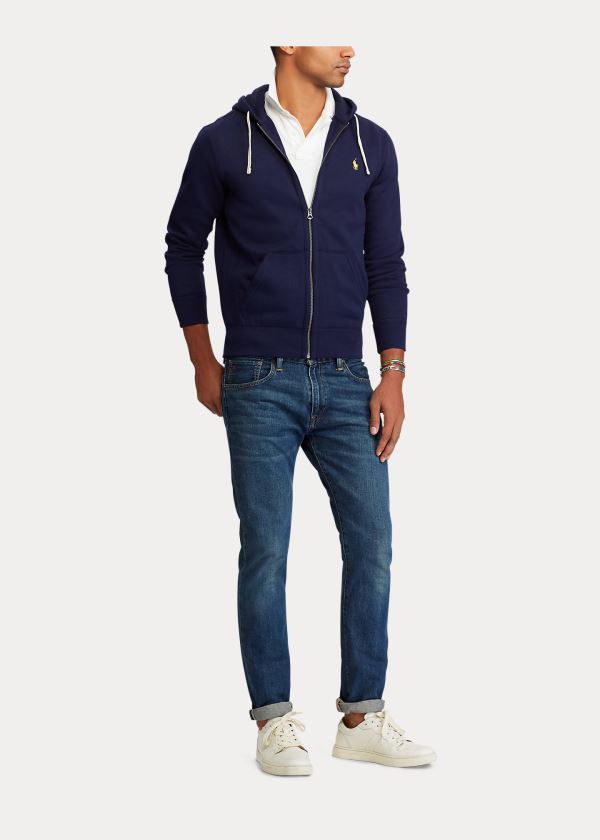 Ralph Lauren Bavlněné-Blend-Fleece Hoodie Tmavě Blankyt | n4tY75OH
