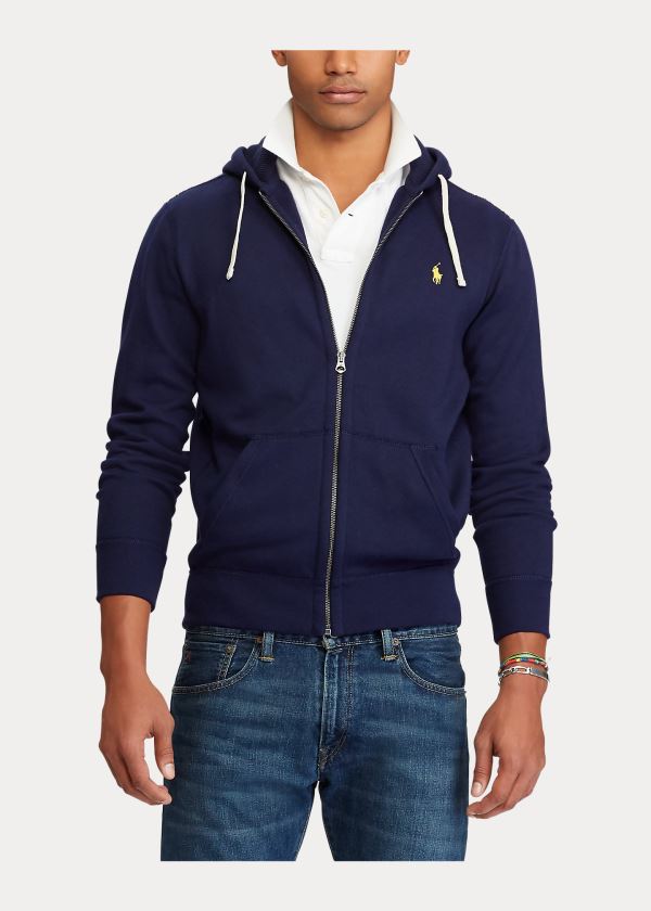 Ralph Lauren Bavlněné-Blend-Fleece Hoodie Tmavě Blankyt | n4tY75OH