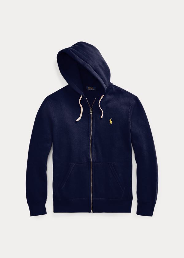 Ralph Lauren Bavlněné-Blend-Fleece Hoodie Tmavě Blankyt | n4tY75OH