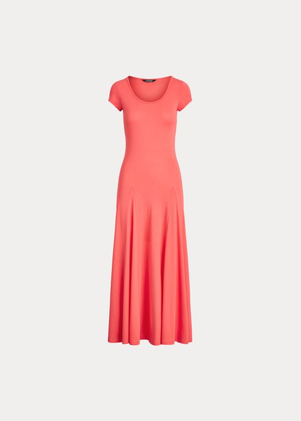 Ralph Lauren Bavlněné-Blend Maxidress Červené | PKd0zwCp