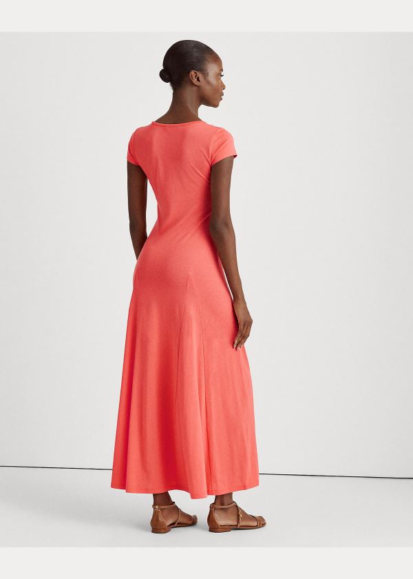 Ralph Lauren Bavlněné-Blend Maxidress Červené | PKd0zwCp