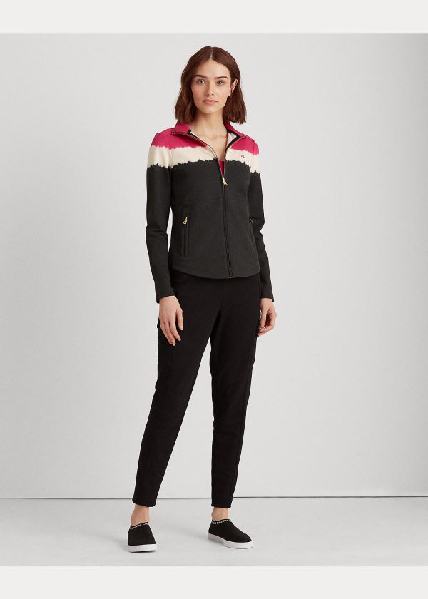 Ralph Lauren Bavlněné-Blend Mockneck Jacket Světle Fuchsie Viacfarebný | tPxJRzym