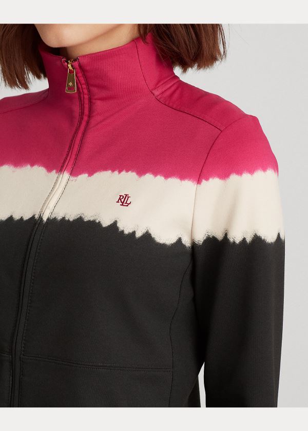 Ralph Lauren Bavlněné-Blend Mockneck Jacket Světle Fuchsie Viacfarebný | tPxJRzym