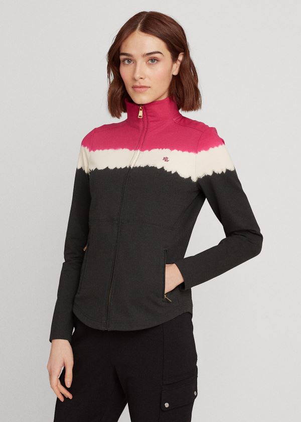 Ralph Lauren Bavlněné-Blend Mockneck Jacket Světle Fuchsie Viacfarebný | tPxJRzym
