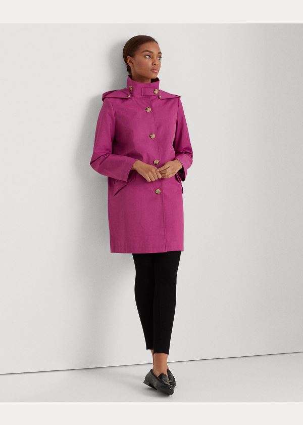 Ralph Lauren Bavlněné-Blend S Kapucí Coat Fialové | GHNoKq2v