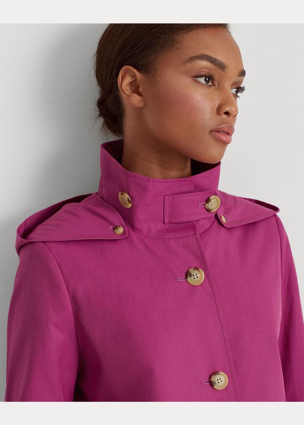 Ralph Lauren Bavlněné-Blend S Kapucí Coat Fialové | GHNoKq2v