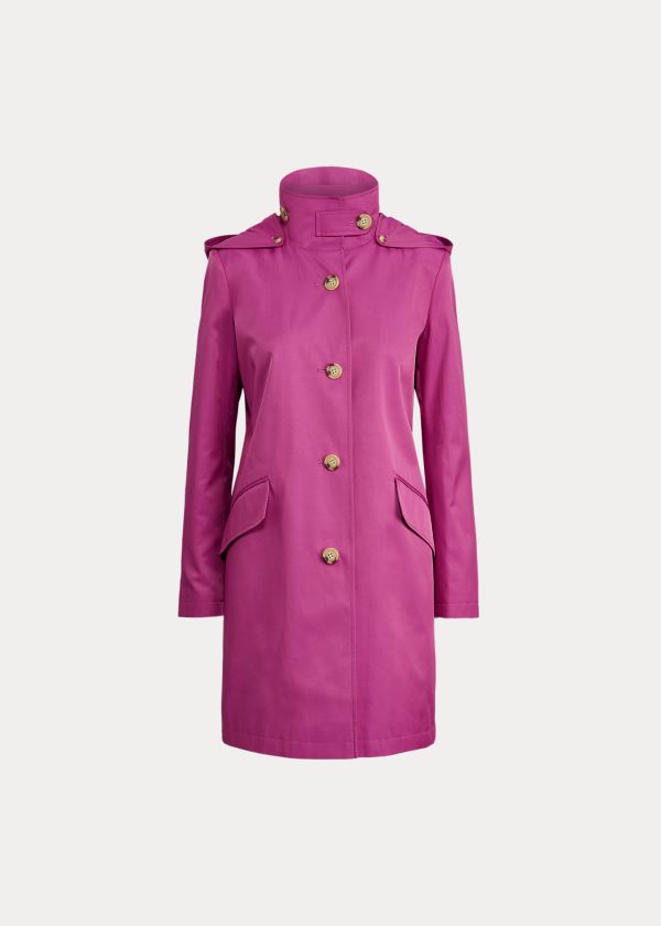 Ralph Lauren Bavlněné-Blend S Kapucí Coat Fialové | GHNoKq2v