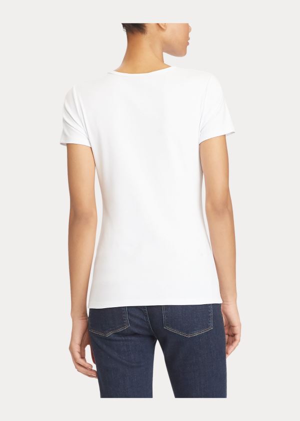 Ralph Lauren Bavlněné-Blend T-Shirt Bílé | ip9zgf2M