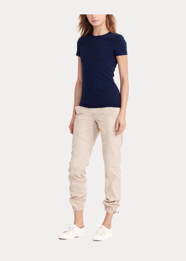 Ralph Lauren Bavlněné-Blend T-Shirt Tmavě Blankyt | tBj4LyYZ