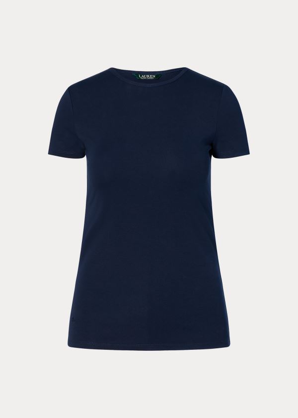 Ralph Lauren Bavlněné-Blend T-Shirt Tmavě Blankyt | tBj4LyYZ