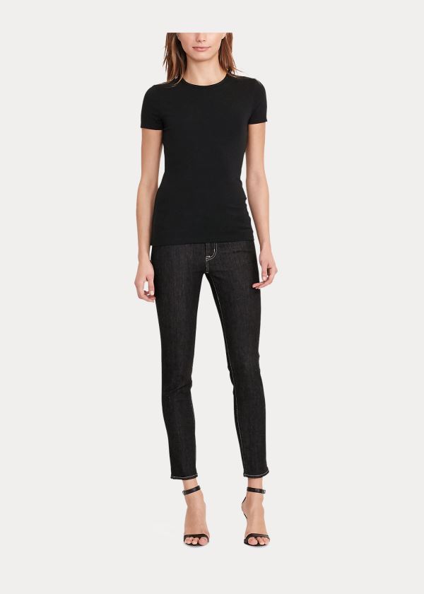 Ralph Lauren Bavlněné-Blend T-Shirt Černé | Cd8GJXTk