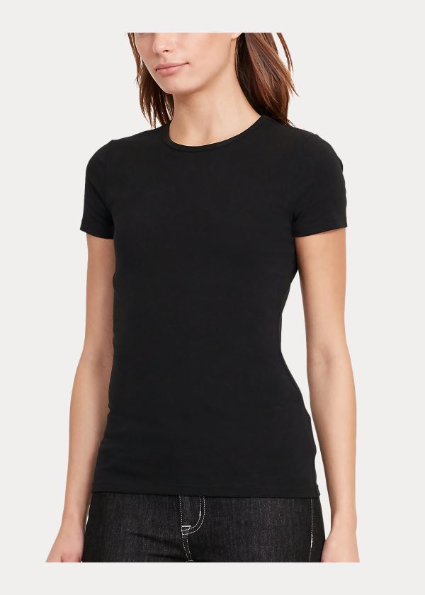 Ralph Lauren Bavlněné-Blend T-Shirt Černé | Cd8GJXTk