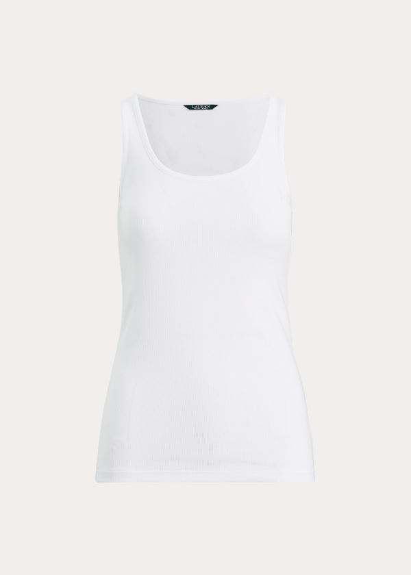 Ralph Lauren Bavlněné-Blend Tank Top Bílé | OCNbeF1G