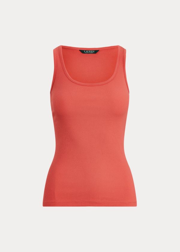 Ralph Lauren Bavlněné-Blend Tank Top Červené | EbQmRnkz