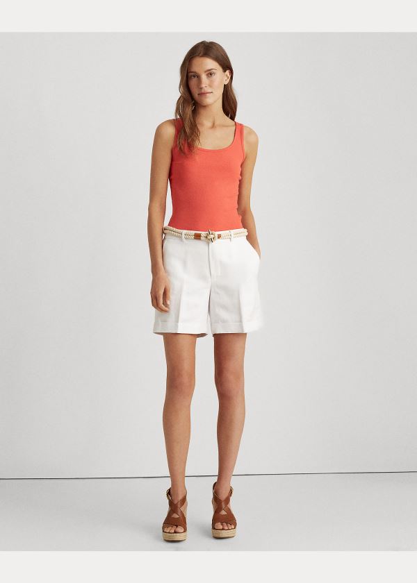 Ralph Lauren Bavlněné-Blend Tank Top Červené | EbQmRnkz