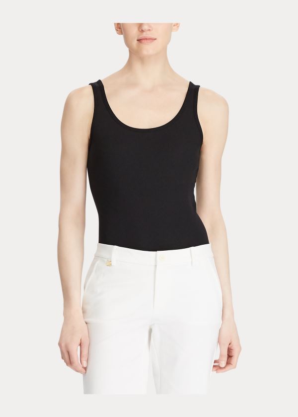 Ralph Lauren Bavlněné-Blend Tank Top Černé | S8PGAVBq