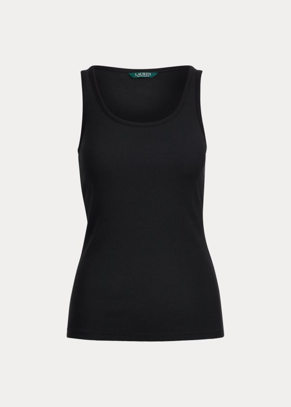 Ralph Lauren Bavlněné-Blend Tank Top Černé | S8PGAVBq