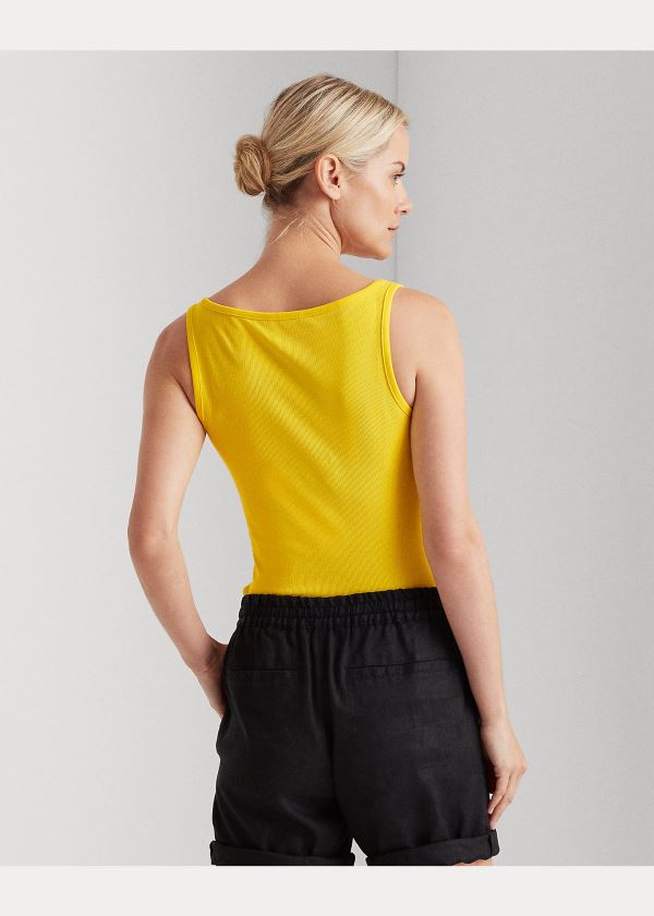 Ralph Lauren Bavlněné-Blend Tank Top Žluté | mPnSl8F2