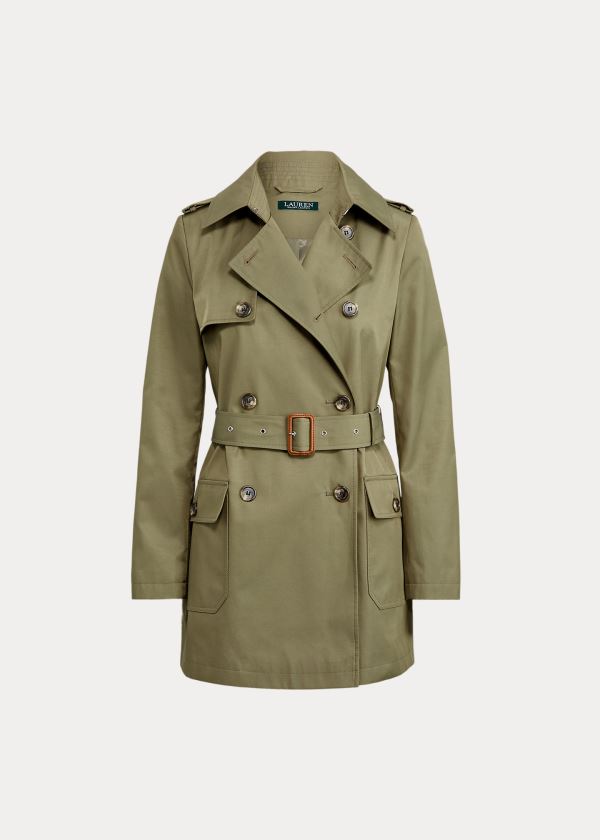 Ralph Lauren Bavlněné-Blend Trench Coat Olivy Zelené | T7sXeY3O