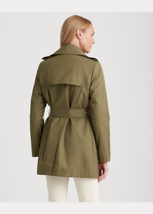 Ralph Lauren Bavlněné-Blend Trench Coat Olivy Zelené | T7sXeY3O
