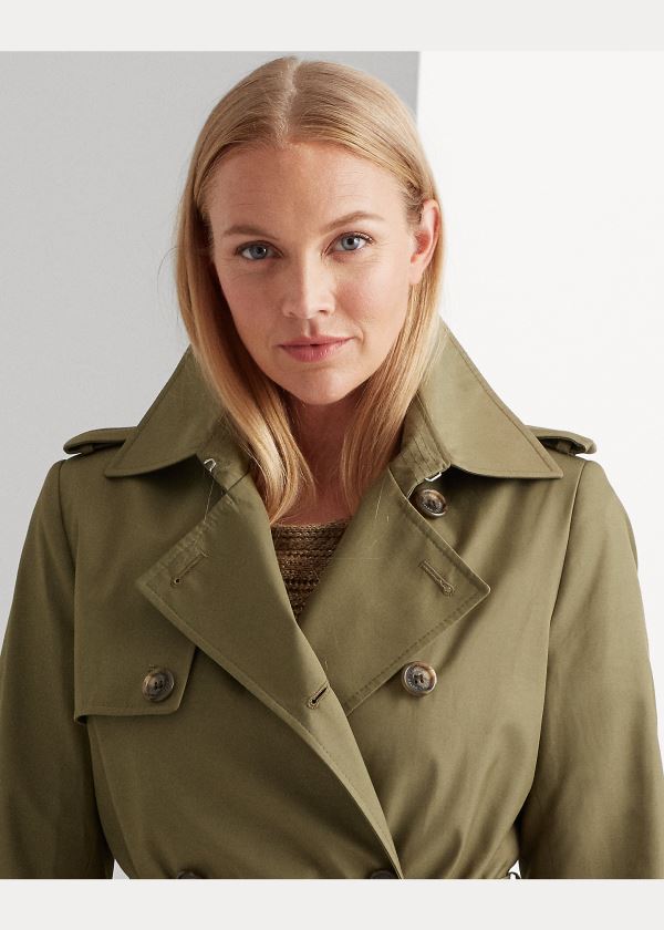 Ralph Lauren Bavlněné-Blend Trench Coat Olivy Zelené | T7sXeY3O