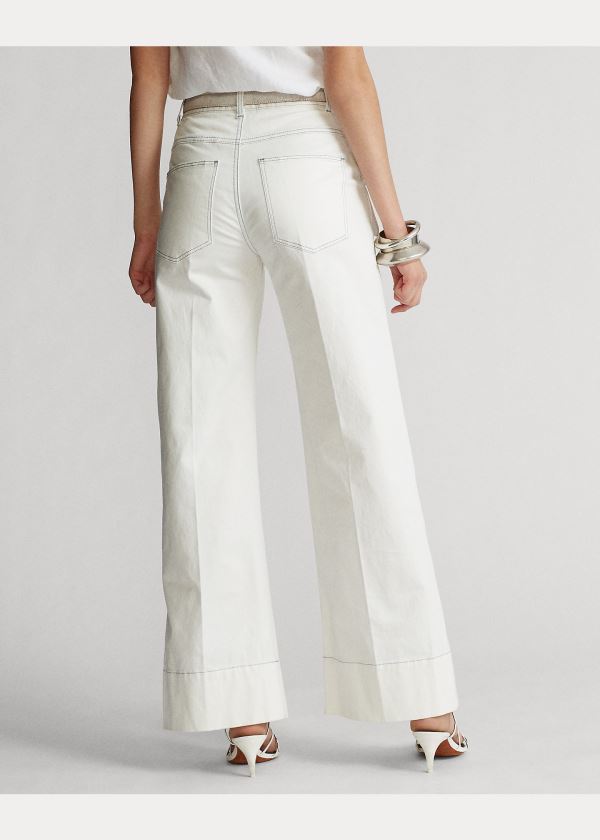 Ralph Lauren Bavlněné-Blend Široké-Leg Pant Světle Bílé | j3t4X89s