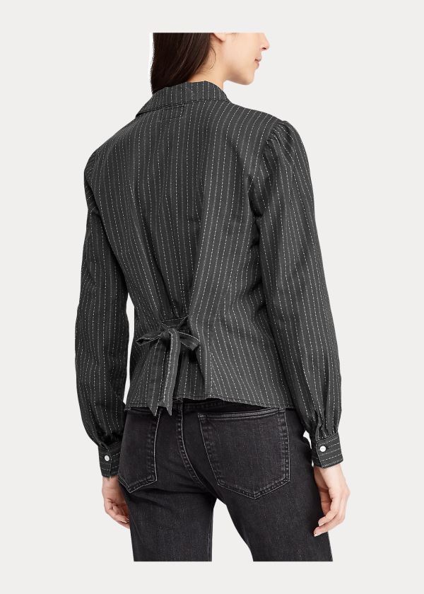 Ralph Lauren Bavlněné Blouse Černé Krém | bLvAABT4