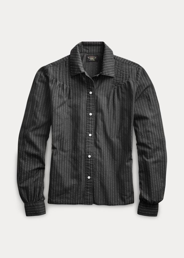 Ralph Lauren Bavlněné Blouse Černé Krém | bLvAABT4