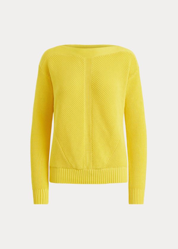 Ralph Lauren Bavlněné Boatneck Svetrové Žluté | jFe9tOZE