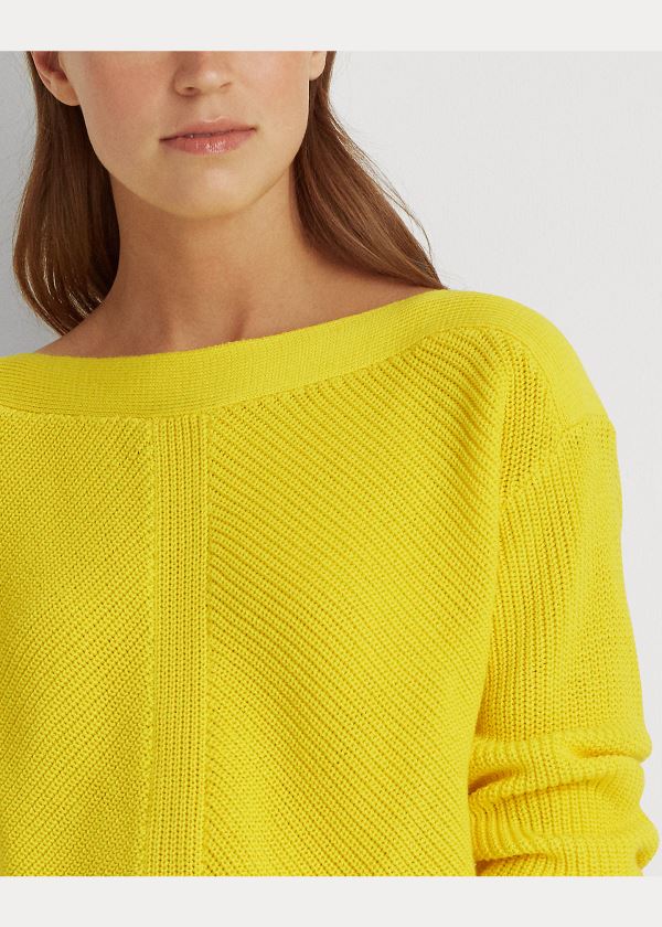 Ralph Lauren Bavlněné Boatneck Svetrové Žluté | jFe9tOZE