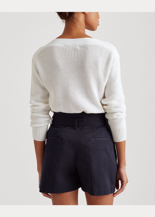 Ralph Lauren Bavlněné Boatneck Svetrové Bílé | uSdzhXNL