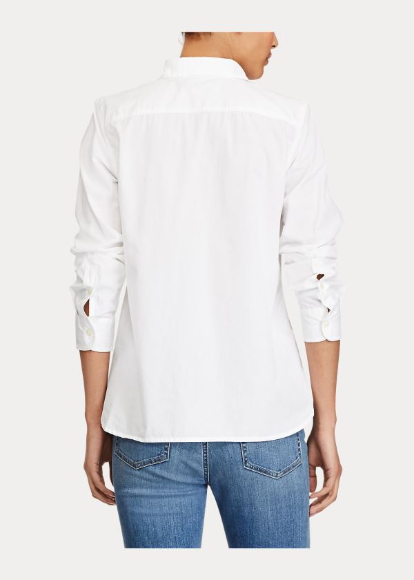 Ralph Lauren Bavlněné Broadcloth Shirt Bílé | 30VWpV69