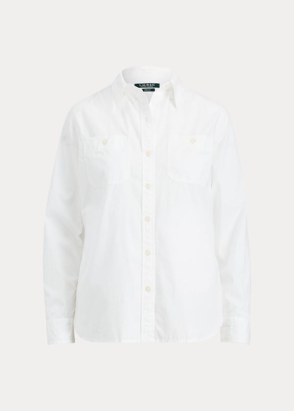 Ralph Lauren Bavlněné Broadcloth Shirt Bílé | 30VWpV69