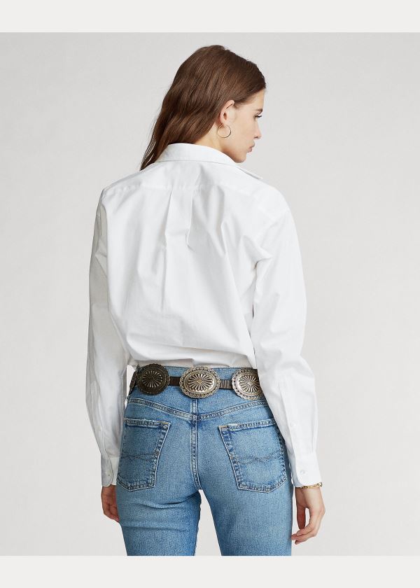 Ralph Lauren Bavlněné Broadcloth Shirt Bílé | Lp6DbXy6