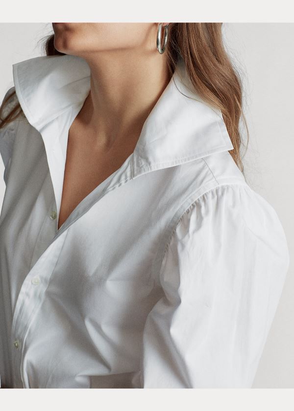 Ralph Lauren Bavlněné Broadcloth Shirt Bílé | zLxiwqzH