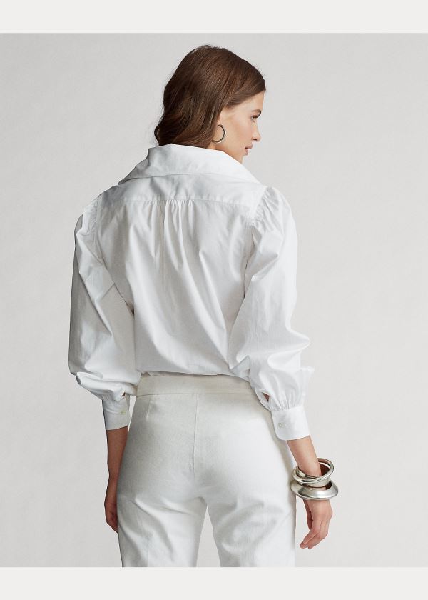 Ralph Lauren Bavlněné Broadcloth Shirt Bílé | zLxiwqzH
