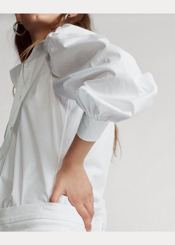 Ralph Lauren Bavlněné Broadcloth Shirt Bílé | zLxiwqzH