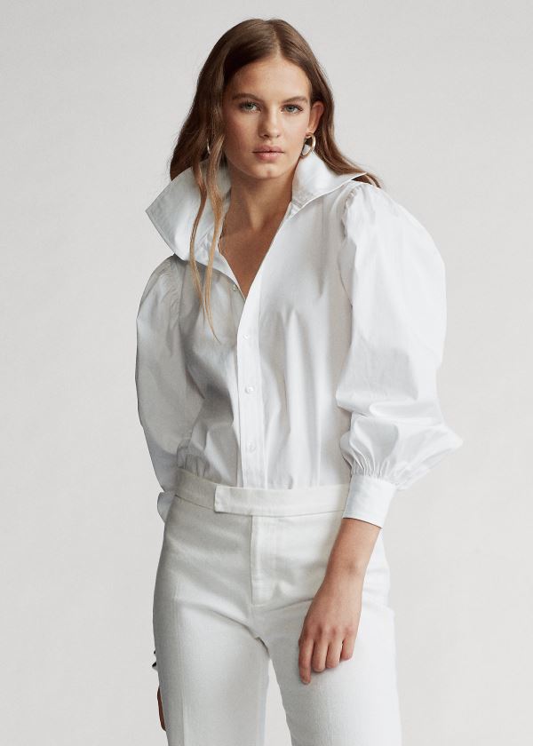 Ralph Lauren Bavlněné Broadcloth Shirt Bílé | zLxiwqzH