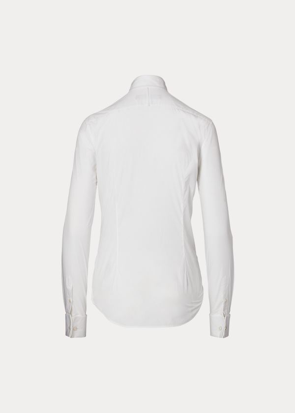 Ralph Lauren Bavlněné Broadcloth Tuxedo Shirt Bílé | RtMSZN8o