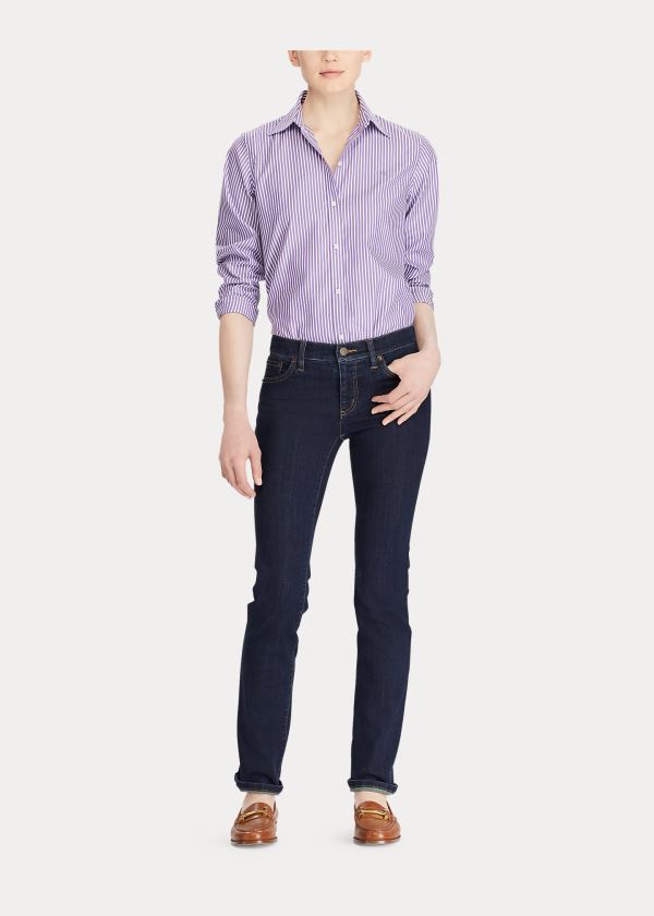 Ralph Lauren Bavlněné Button-Down Shirt Fialové Bílé | 0e9iXf0A