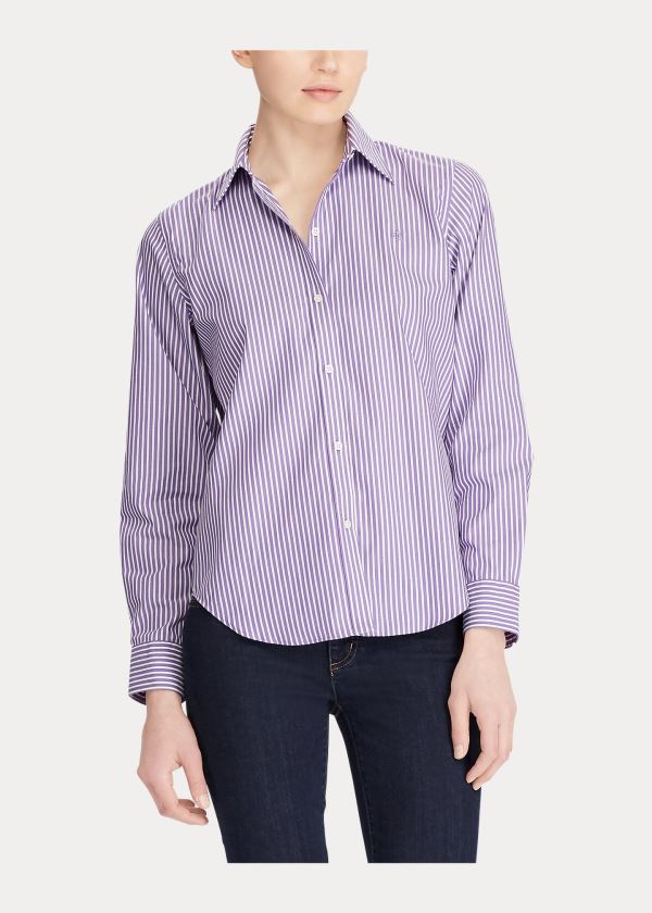 Ralph Lauren Bavlněné Button-Down Shirt Fialové Bílé | 0e9iXf0A