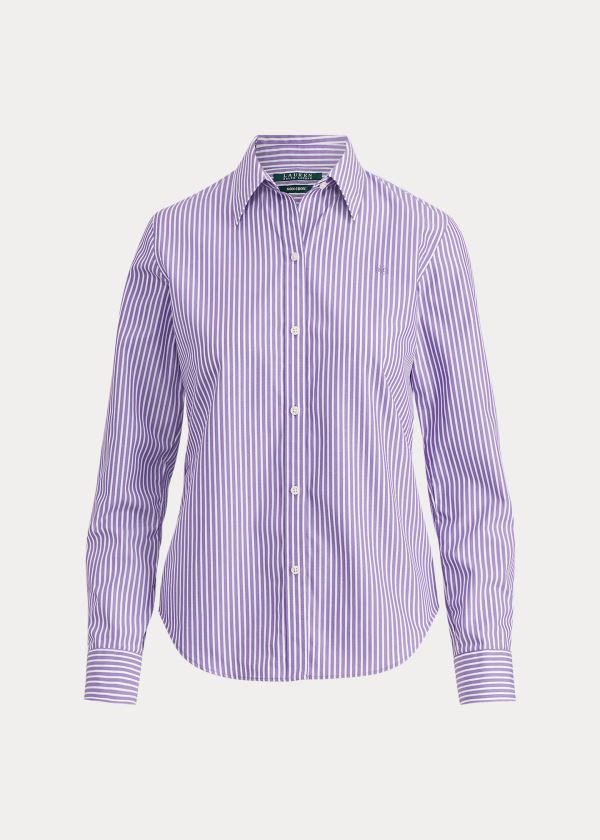 Ralph Lauren Bavlněné Button-Down Shirt Fialové Bílé | 0e9iXf0A