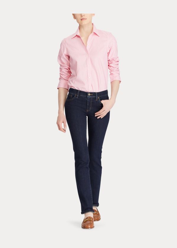Ralph Lauren Bavlněné Button-Down Shirt Růžové Bílé | 4msmN2jV