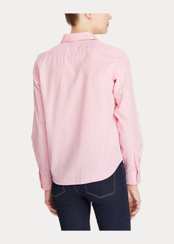 Ralph Lauren Bavlněné Button-Down Shirt Růžové Bílé | 4msmN2jV