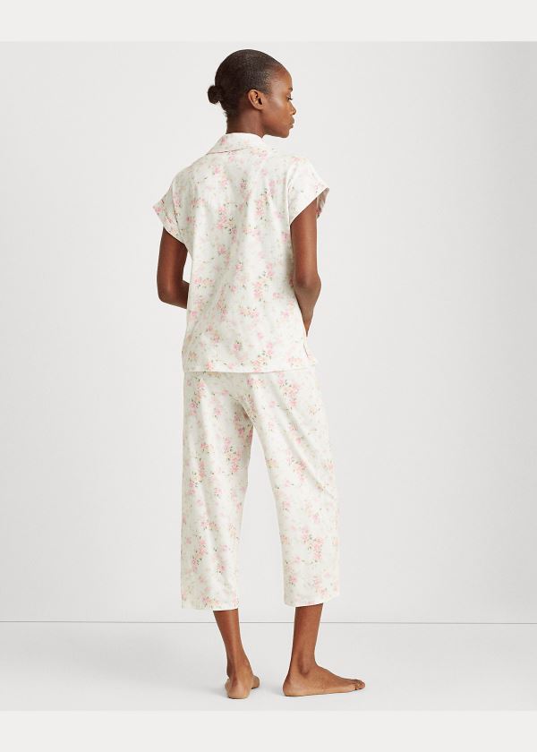 Ralph Lauren Bavlněné Capri Sleep Set Bílé Růžové Viacfarebný | v3xUehU1
