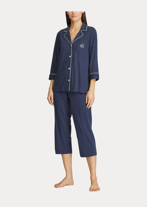 Ralph Lauren Bavlněné Capri Sleep Set Tmavě Blankyt | klUdbEVc