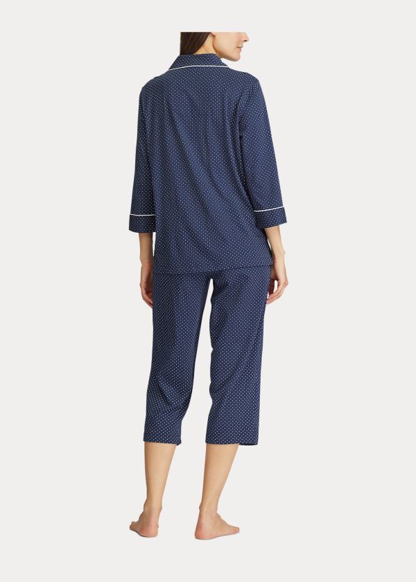 Ralph Lauren Bavlněné Capri Sleep Set Tmavě Blankyt | klUdbEVc